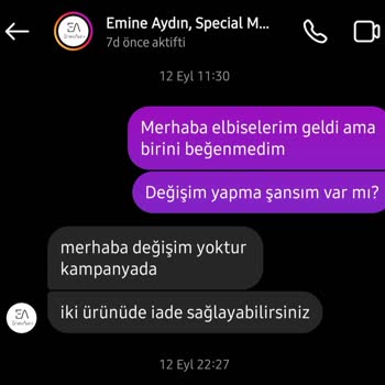 Emine Aydın İade Almama Problemi