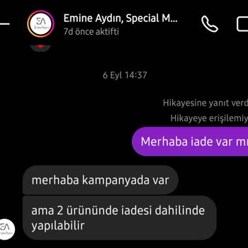 Emine Aydın İade Almama Problemi