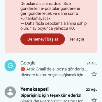 Mail Adresim Gmail Mesaj Alamıyorum
