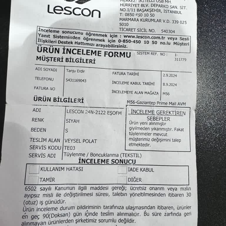 Lescon Eşofman İp Çekilmesi