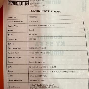 Saat & Saat Mağazasından Fossil Marka Kalitesizliği