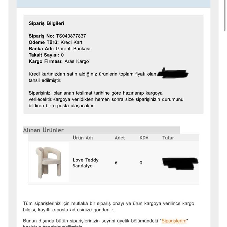 Tepe Home Ürün Teslimi Şikayet