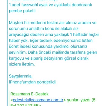 Rossmann'da Yaşanan Uzun Süreli Sorun Ve Eksik Ürün Gönderimi