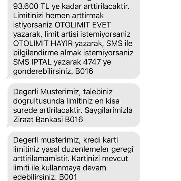Ziraat Bankası Kart Limiti Yasal Düzenlemeler Gereği Arttırılamıyor