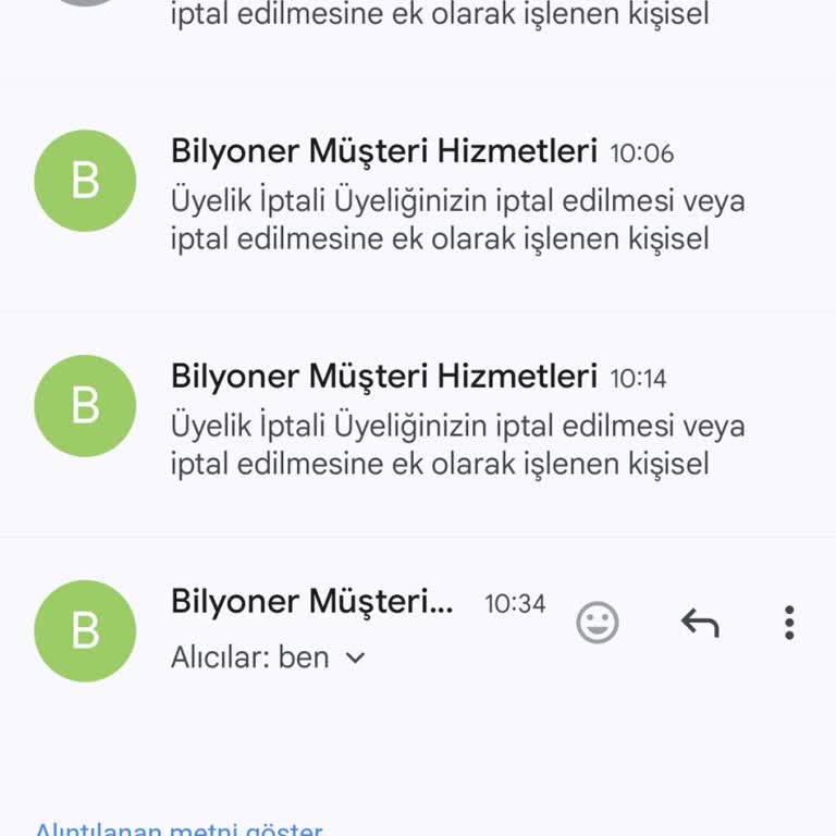 Bilyoner Üyelik İptal SMS Kodu