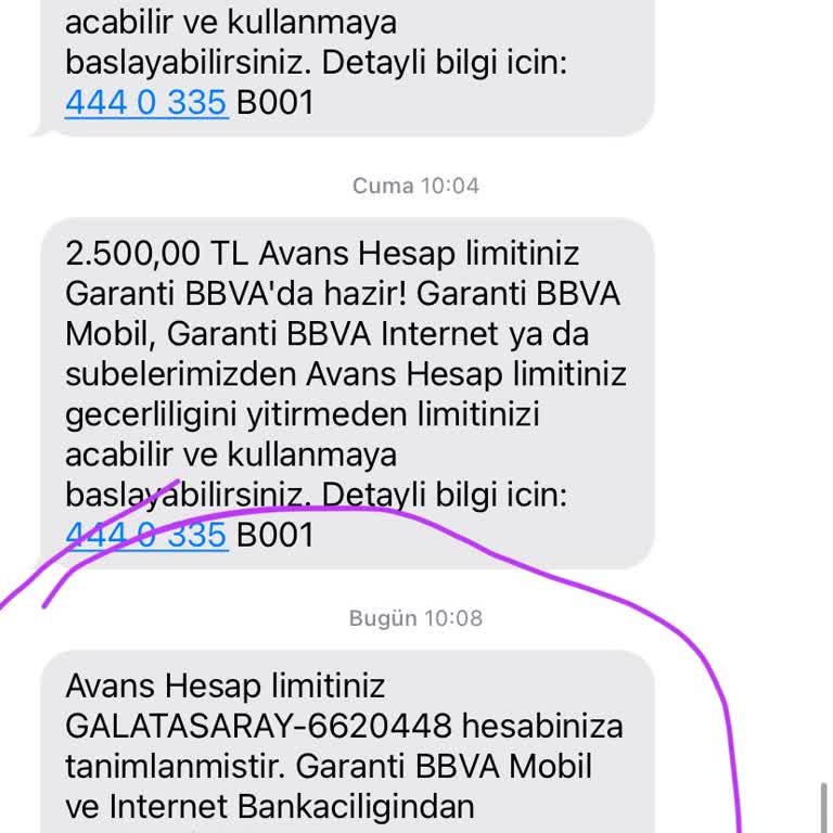 Garanti BBVA Çözülemeyen SMS Ve Hizmet Vermeyen Temsilciler
