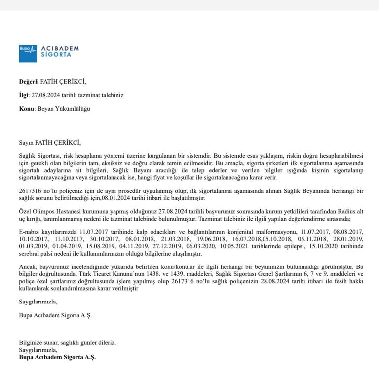 Bupa Acıbadem Sigorta Acıbadem Tamamlayıcı Sağlık Sigortası Asla Yaptırmayın!