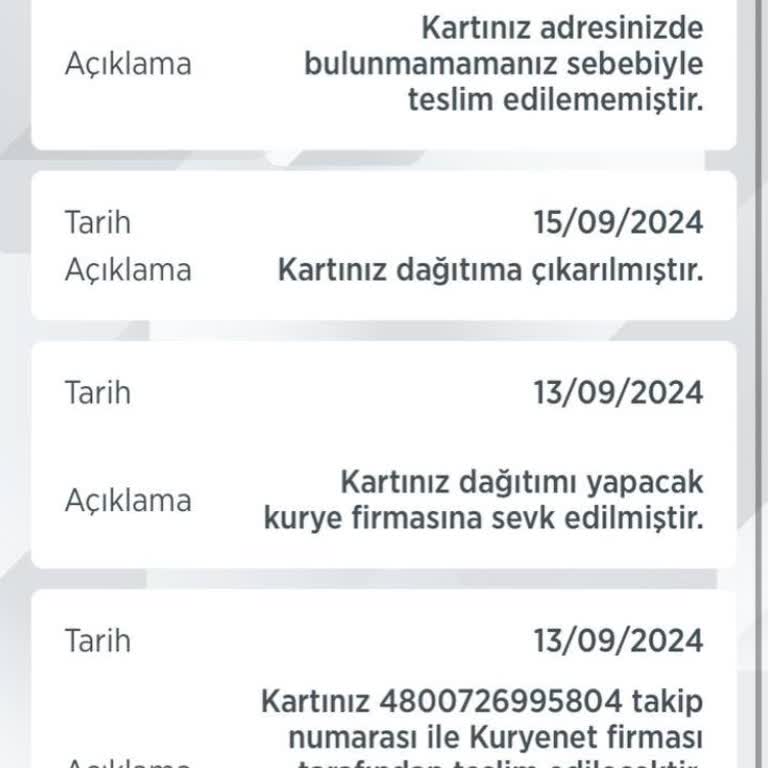 Kuryenet Firması Kartımı Teslim Etmiyor