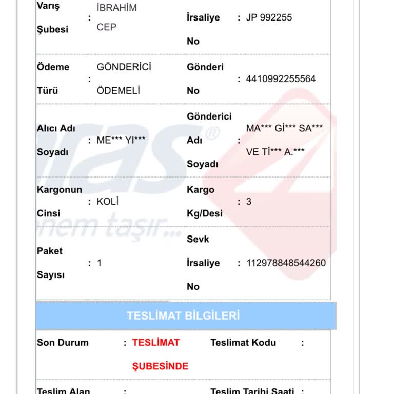 Aras Kargo Adrese Dağıtım Yapmıyor