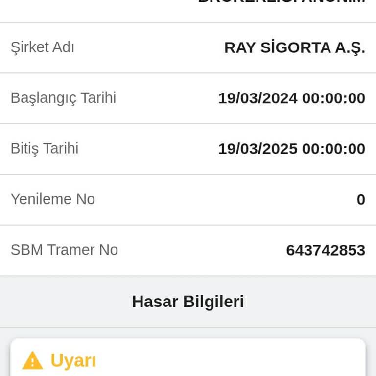 Ray Sigorta A. Ş Araç Sigorta İptali