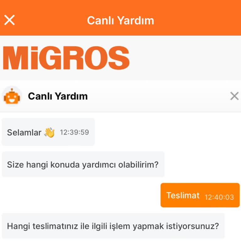 Migros Canlı Yardım Ve Sanal Market