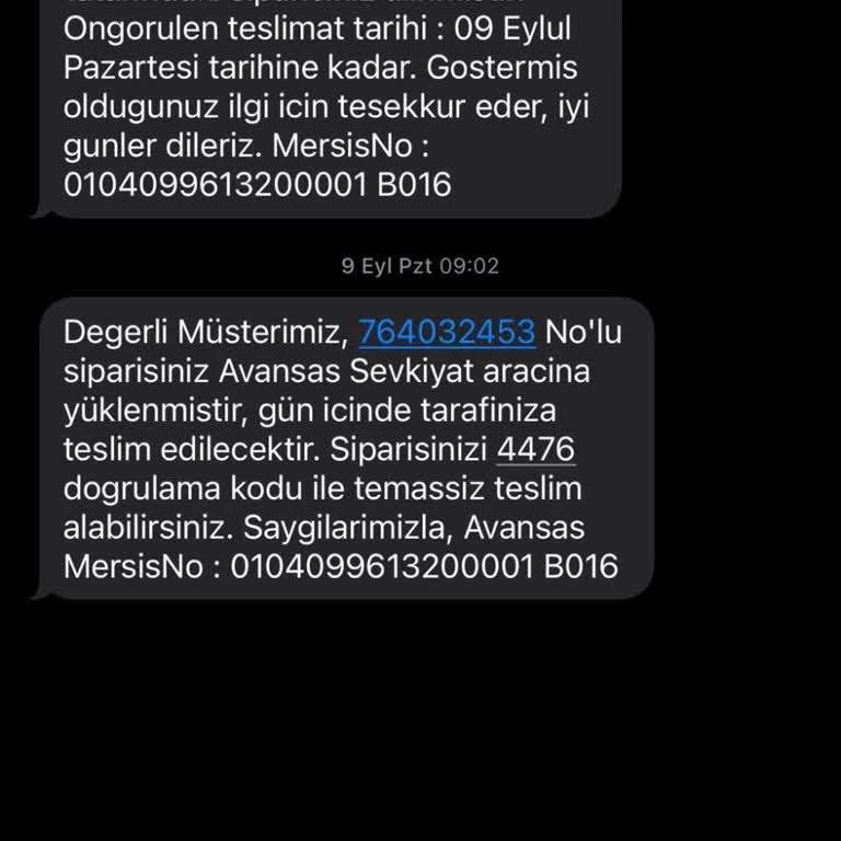 Avansas Sipariş 15 Gündür Gönderimde