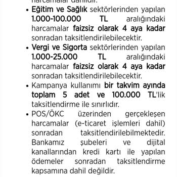 Ziraat Bankası Kredi Kartı Eğitim Kampanyası Faizsiz Taksitlendirme