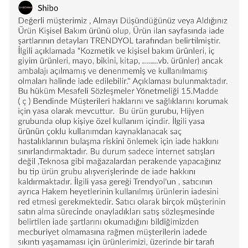 Trendyol Shibo Wavy İade Kabul Etmiyor!