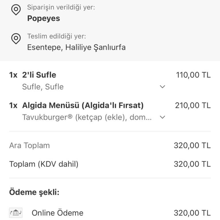 Popeyes Kurye Şikayet Etmek