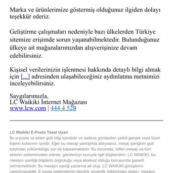 LCW Online-Shop eingeschränkter Zugang für Kunden im Ausland trotz Unterstützung
