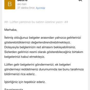 Bets10 Hesap Doğrulama Belge Talebi