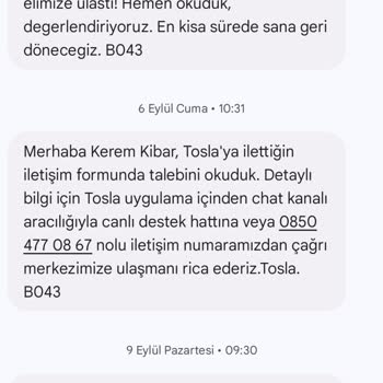 Tosla E Haftadır Paramı İade Etmiyor