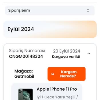 Getmobil Siparişlerim Sekmesi Gözükmüyor