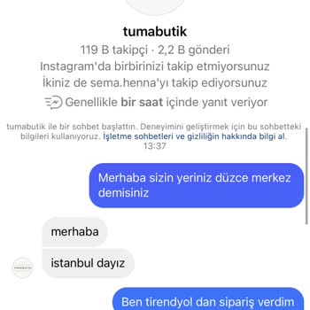 Tuma Butik Beni Mağdur Ettiler İade Kodunu Yanlış Verip İadeyi Kabul Etmediler