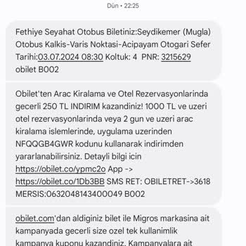 Fethiye Seyahat mit unzureichendem Service und Absetzung an der Kreuzung