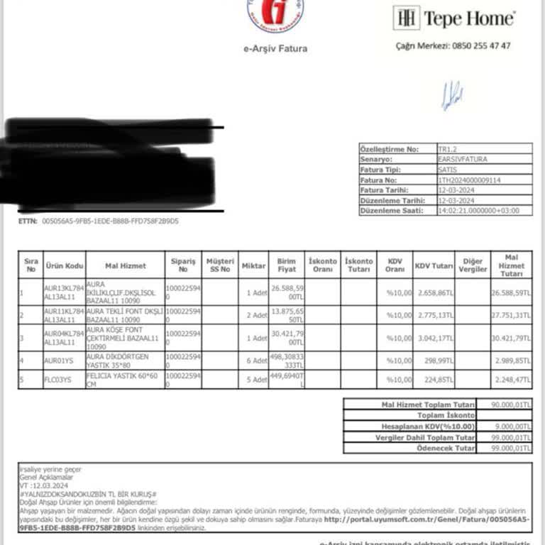 Tepe Home, Sıfır Ürün Değil Defolu Ürün Teslim Ediyor.