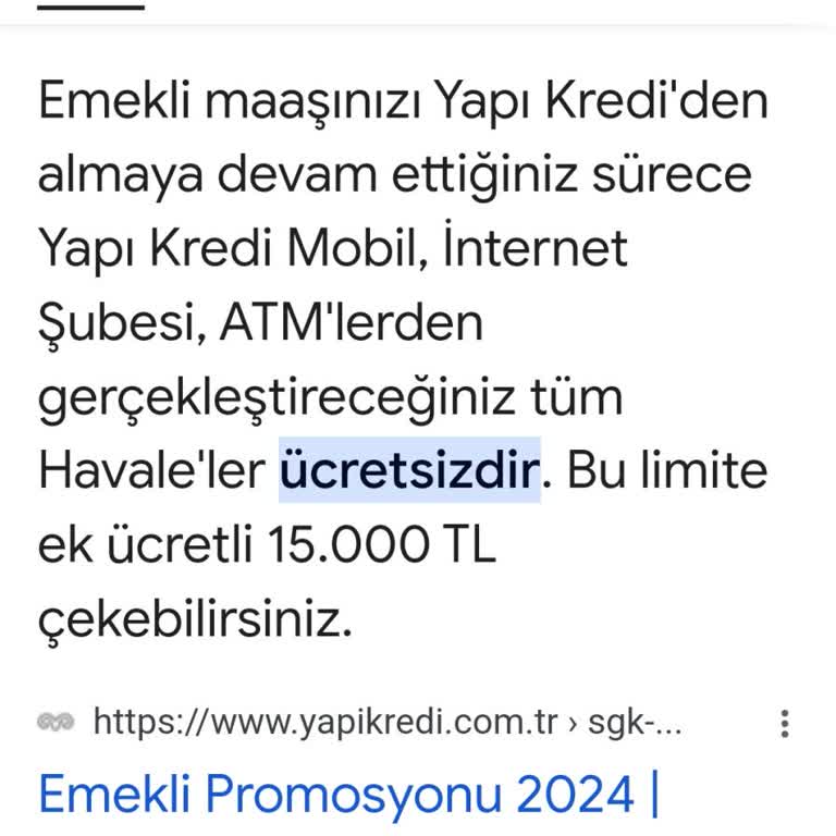 Yapı Kredi Bankası Emekliden Havale Ücreti Kesiyor