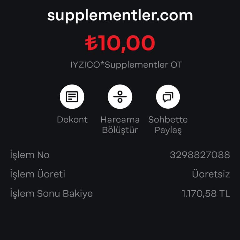 Supplementler İyzico Supplement Kartımdan İzinsiz Para Çekti