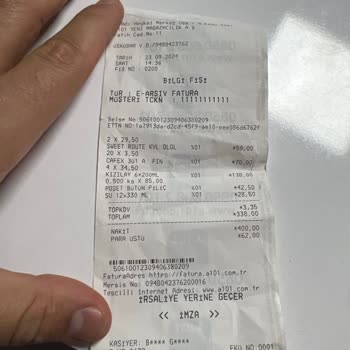 A101 2 Poşete 42.5 TL Aldırlar