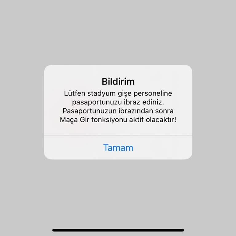 Passolig Lütfen Stadyum Gişe Personeline Pasaportunuzu İbraz Ediniz Hatası