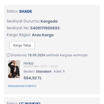 LCW Online Produkt Bestellung nicht erhalten und mangelhafter Service von Aras Kargo