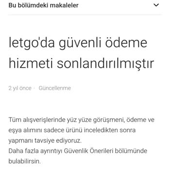 Letgo Üzerinde Güvenli Ödeme Sorunu Ve İade Talebi!