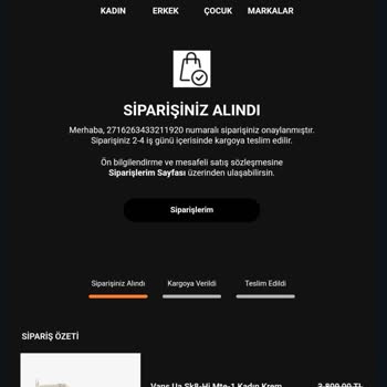 Occasion Yanlış Sipariş Gönderilmesi