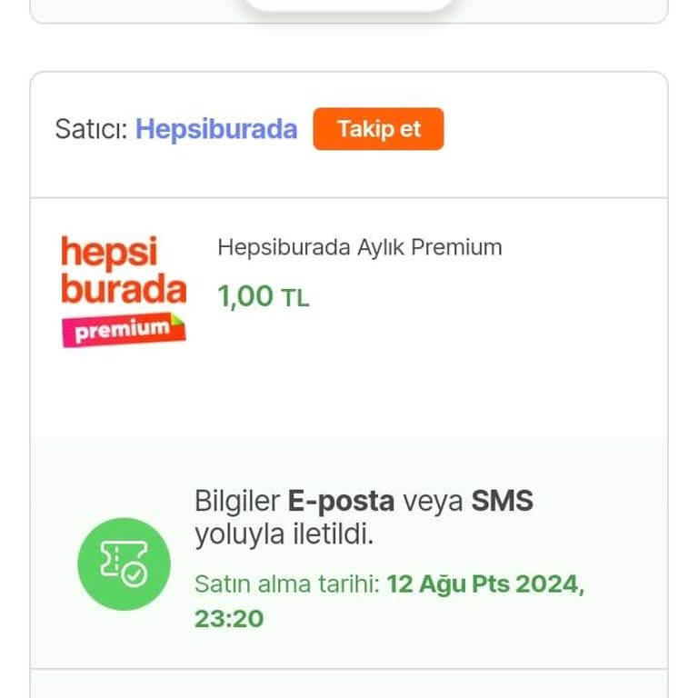 Hepsiburada İzinsiz Üyelik 39.90 ₺