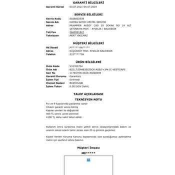 Vestel Buzdolabı Kapısının Kabarması