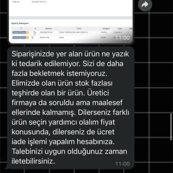 Koray Spor'dan Sipariş Verdiğim Ürün Stokta Yok