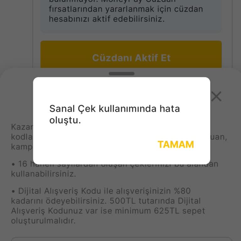 Migros Dijital Alışveriş Kodu Mağduriyeti