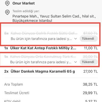 Yemeksepeti Teslim Edilmeyen Sipariş