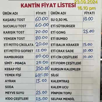 Adana - Özel Başkent Okulları Fahiş Kantin Fiyatları