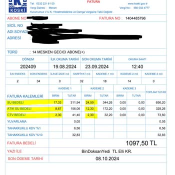 Konya Fahiş Su Faturası ( KOSKİ Konya AKP Büyükşehir Belediyesi)