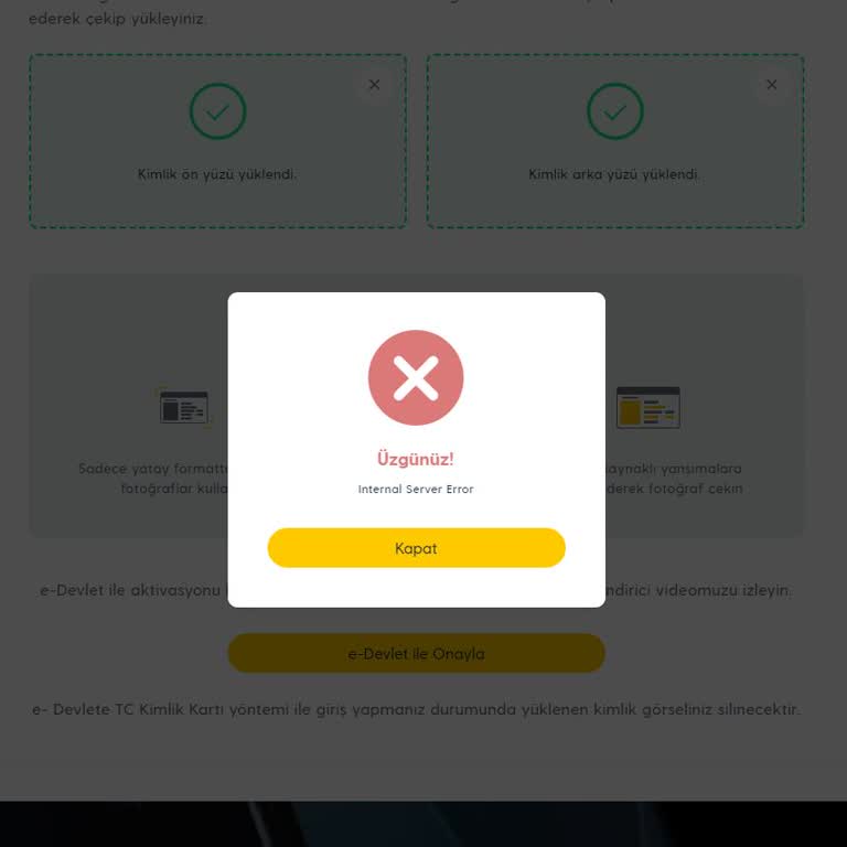 E-devlet Onayı Sorunu İçin Acil Çözüm Talebi