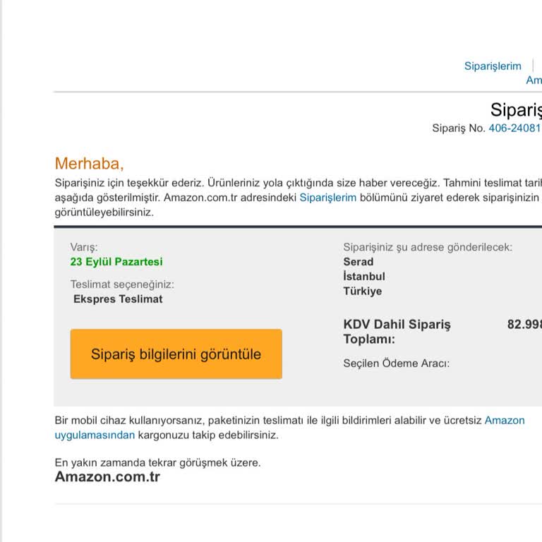 Amazon.com Sipariş İptali