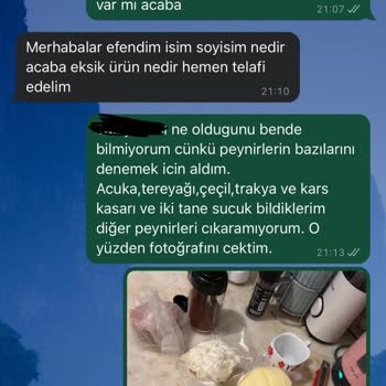 Faruk Gıda Eksik Ürün Gönderildi