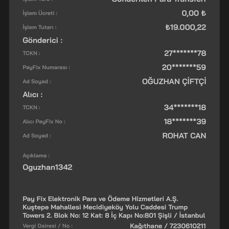 Payfix Hesabımdan Bilgim Olmadan 19.000₺ Çekildi