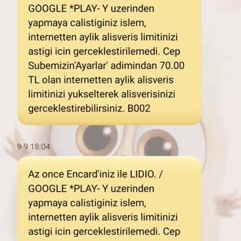 Google One Kartımdan Para Çekmeye Çalışıyor.