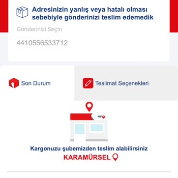 Aras Kargo Yanlış Adres Bilgisi Nedeniyle Teslim Edilmeyen Kargo