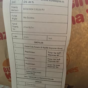 Popeyes Esenyurt Online Sipariş Sorunu