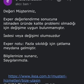 IKEA Online Servisinin Garantili Ürünün Arkasında Durmama Çabası