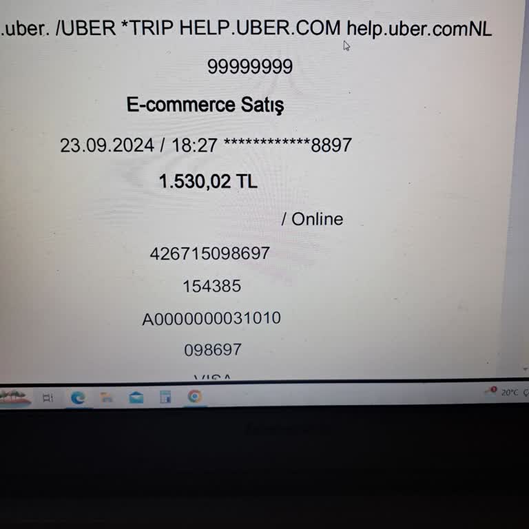 Uber 200 TL'lil Yolculuk İçin Karttan 1530 TL Çekmiş