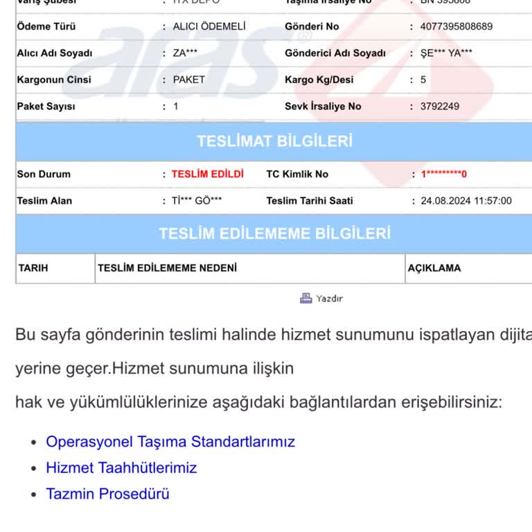 Zara Paramı İade Etmiyor